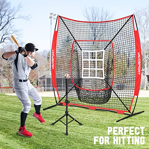 7x7' Baseball Net Set with Batting Tee and Ball Caddy K5733