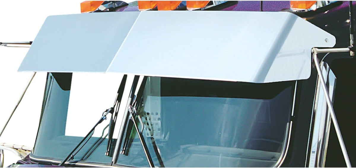 Stainless Steel 13” Drop Visor for Kenworth W900L Style Cab A7028