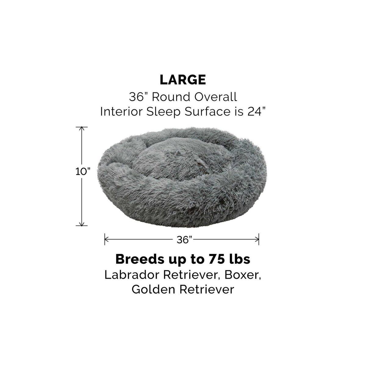 Long Fur Donut Dog Bed E15344