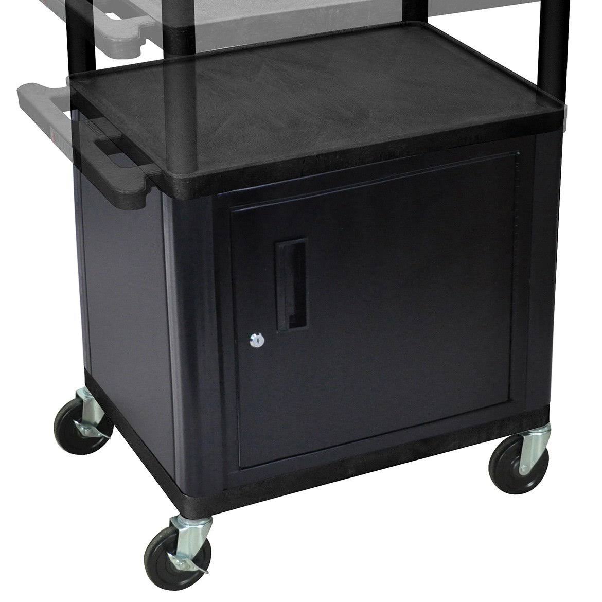 Black Presentation Cart with Cabinet K164011