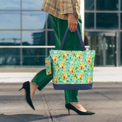 Medium Top Zipper Closure Canvas Tote Bag with Attached Matching Coin Purse P941519