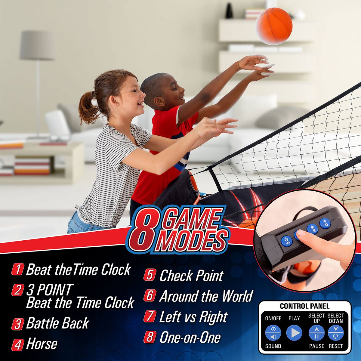 Arcade Basketball Game with Dual Rim Backboard Q254