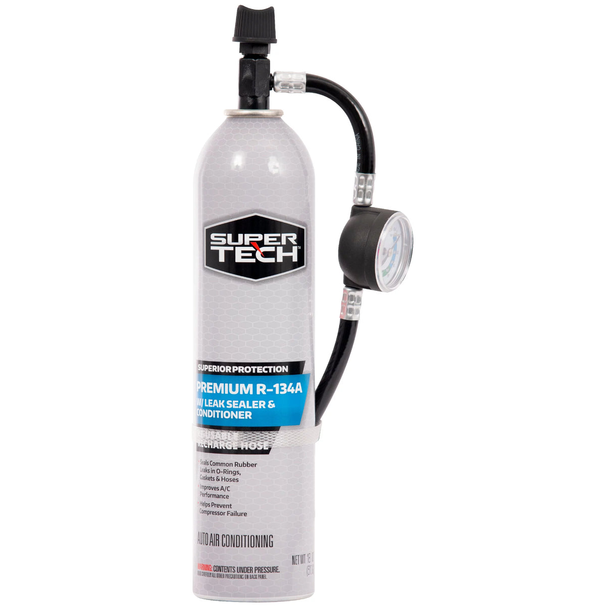 18 oz R-134a Automotive Refrigerant with Reusable Hose and Gauge P581811