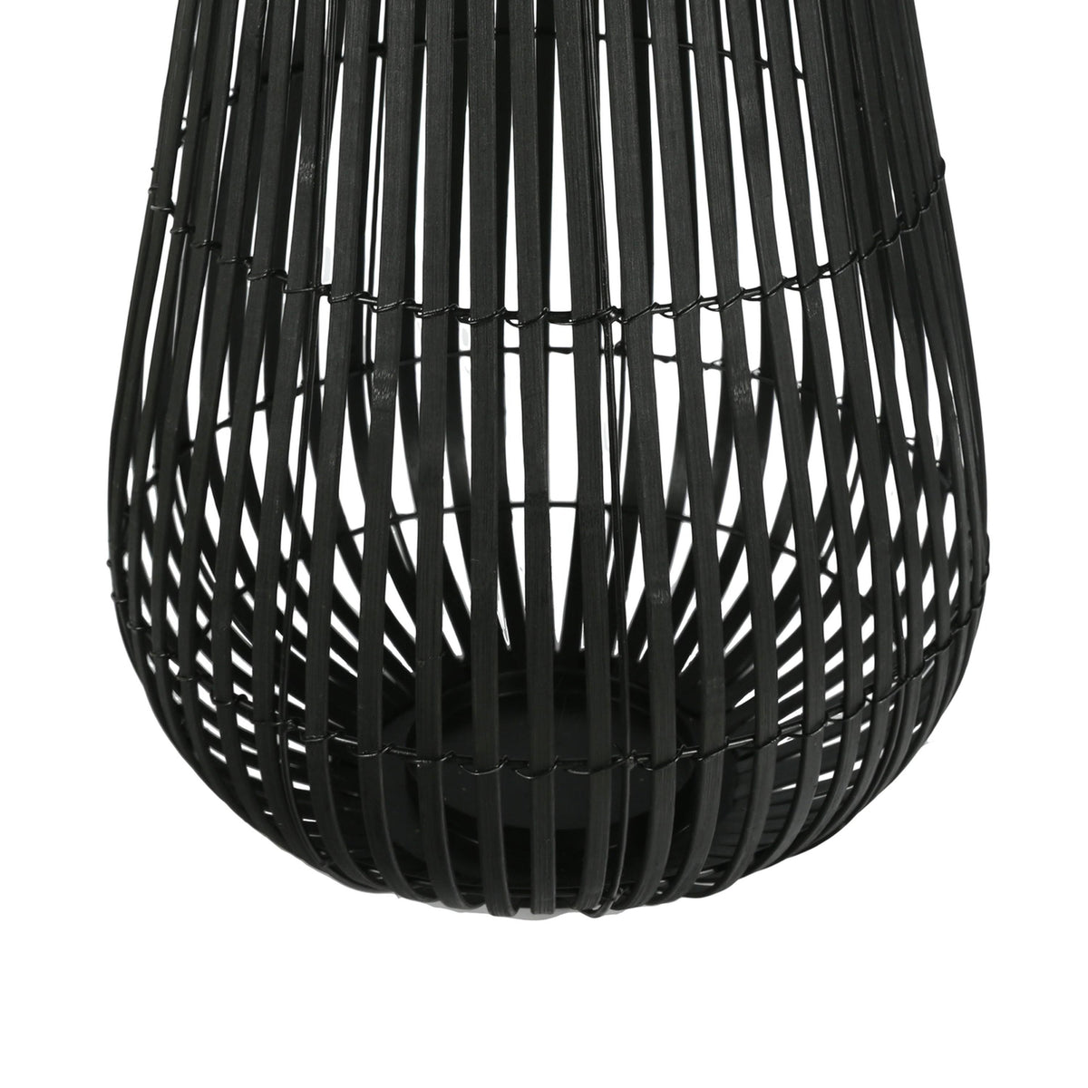 Black Tear Drop Shaped Metal Frame Lantern X3290