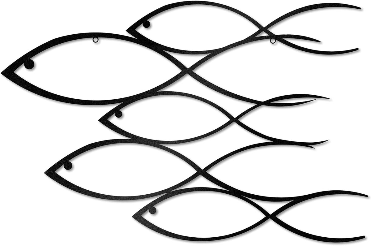 Nautical Metal Wall Art School of Fish, 40 x 26 cm D99698
