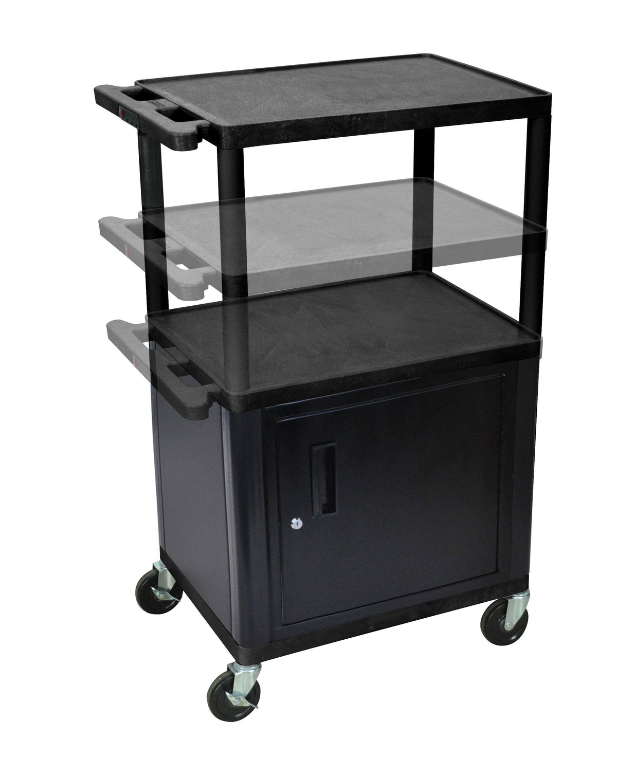Black Presentation Cart with Cabinet K164011