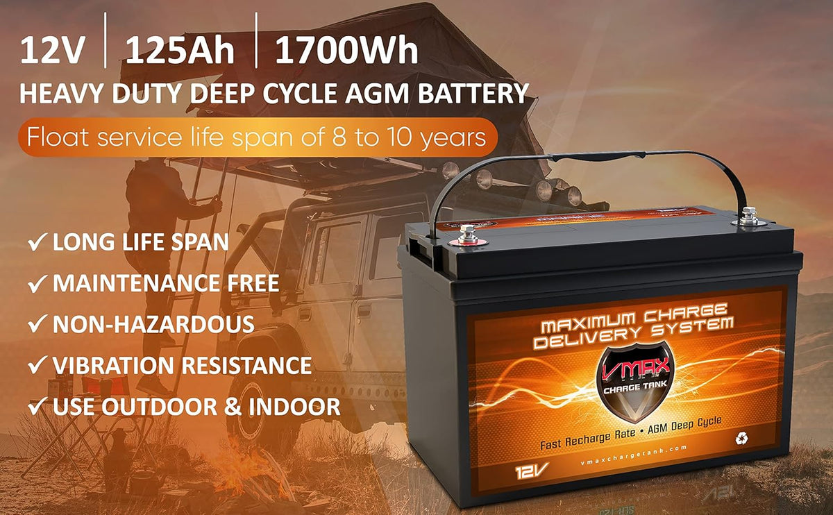 Qty2: 12V 125Ah AGM Sealed Deep Cycle Batteries A56518