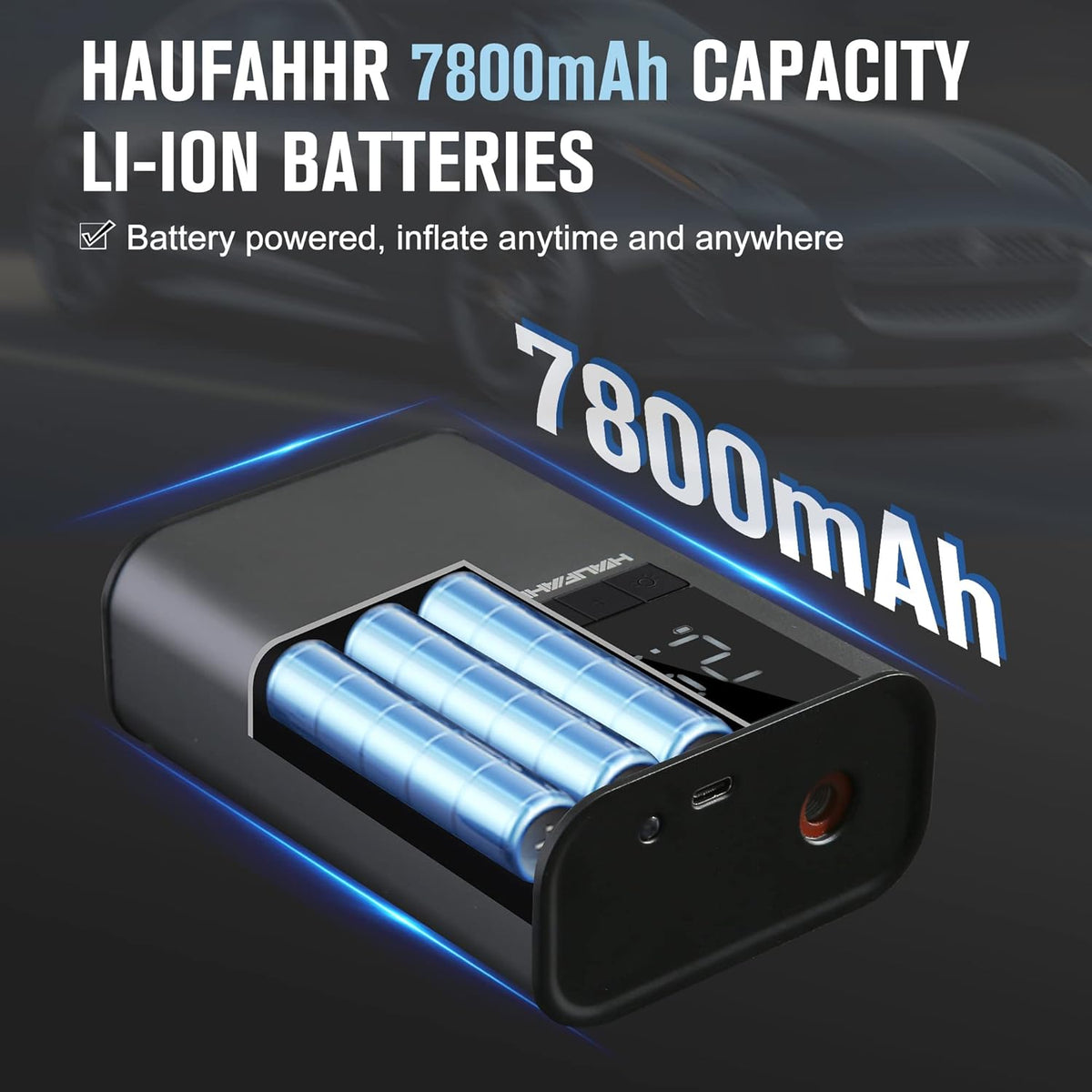 150PSI 7800 mAh Portable Air Compressor with LED Light A6852