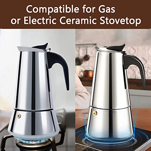 Stainless Steel 6 Cup Moka Pot Stovetop Espresso Maker S8223