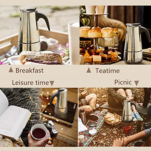 Stainless Steel 6 Cup Moka Pot Stovetop Espresso Maker S8223