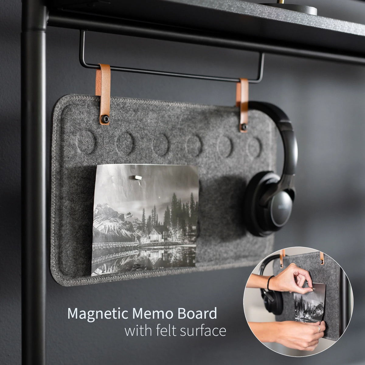Clamp-on Desktop Shelving System with Magnetic Memo Board S572