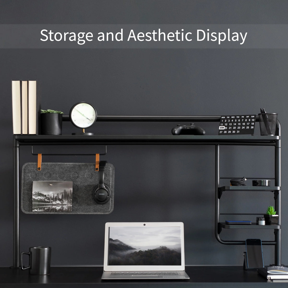 Clamp-on Desktop Shelving System with Magnetic Memo Board S572