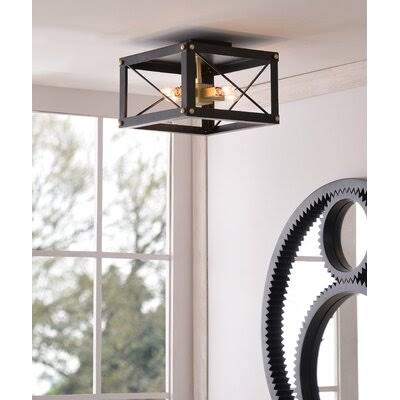 4 Light Caged Square Semi Flush Mount M5047