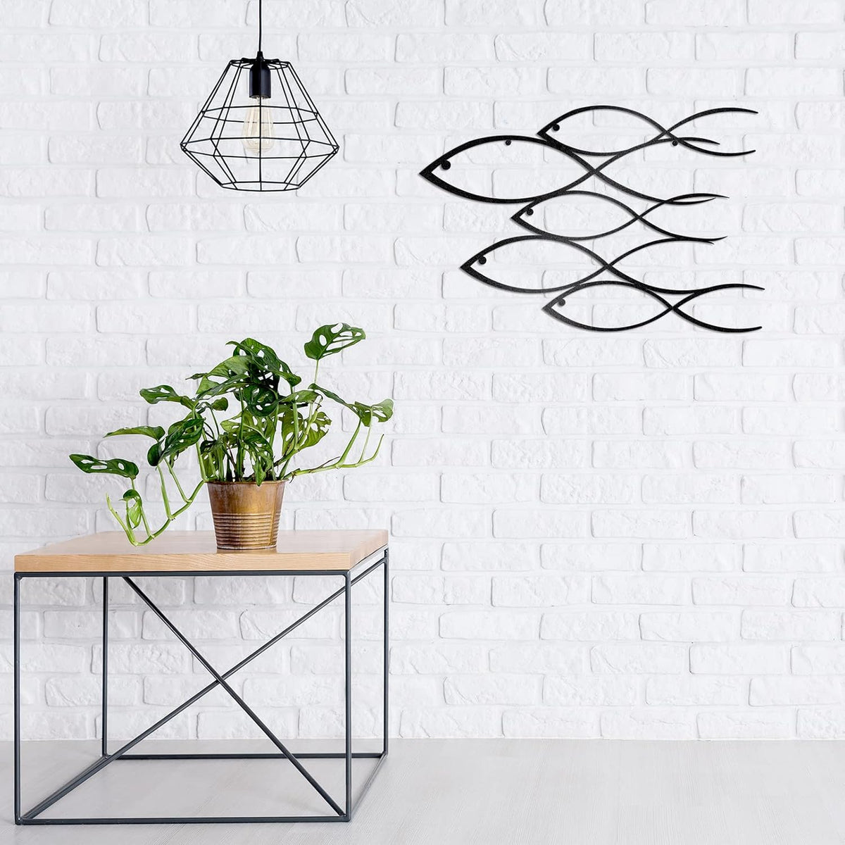 Nautical Metal Wall Art School of Fish, 40 x 26 cm D99698