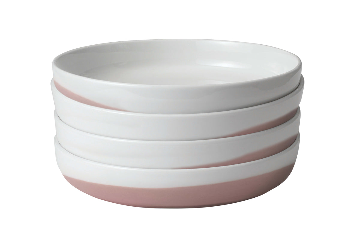 10-inch Porcelain Coupe Dinner Plate, Set of 4, Pink S603926