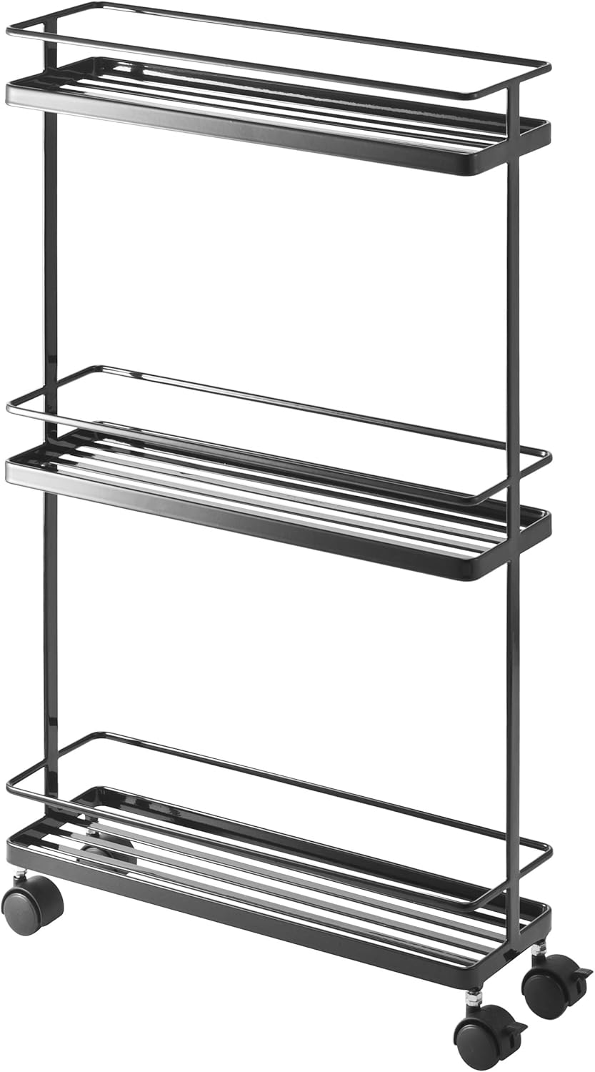 Black Rolling Kitchen Storage Cart Y373