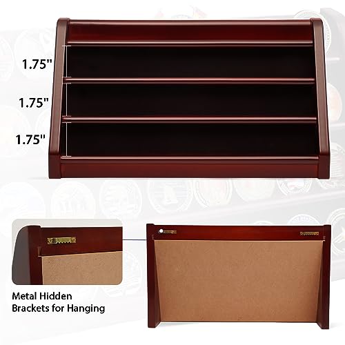 Black 5 Row Wooden Coin Display Case Holds 50 Coins E83866