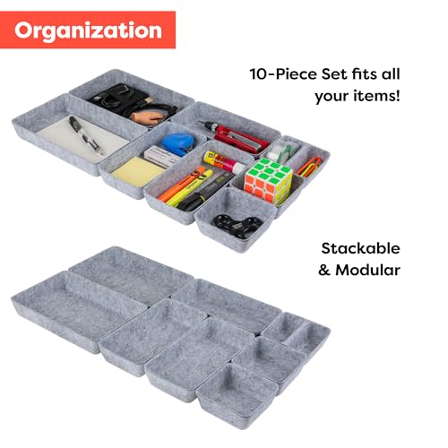 10-Piece Modular Felt Drawer Organizer Set X9981