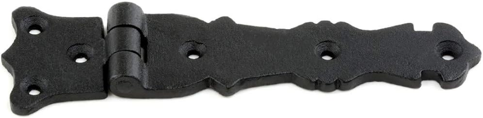 Black Wrought Iron Door Strap Hinge 5.5 L Fleur De Lis Rust Resistant Pack Of 4 L774