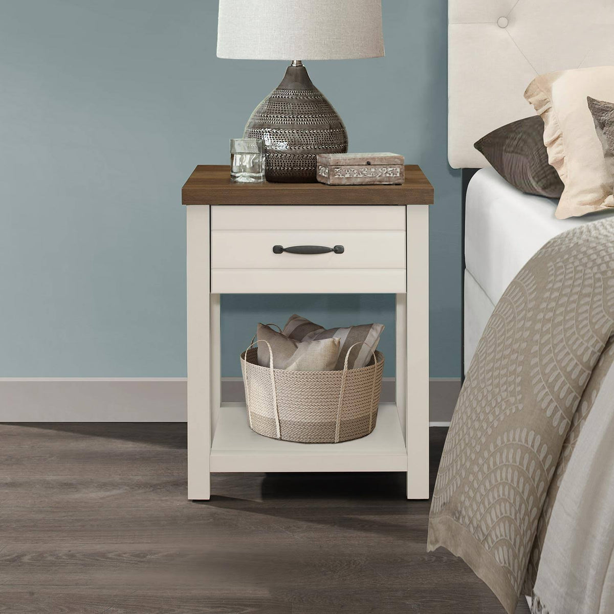 Gray Set of 2 Rectangular Nightstand C4001