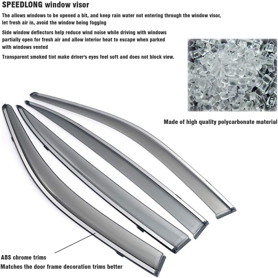 Car Window Visor Vent Shade Deflector Sun/Rain Guards W8994