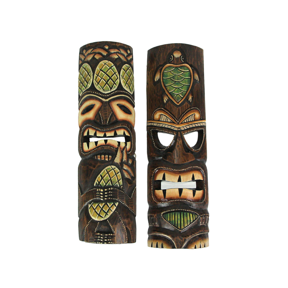 20 inch Wood Tiki Wall Mask Set of 2 K82183