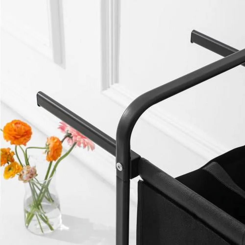 2-Tier 110L Oxford Laundry Hamper with Lid and Sorting Cards B2172
