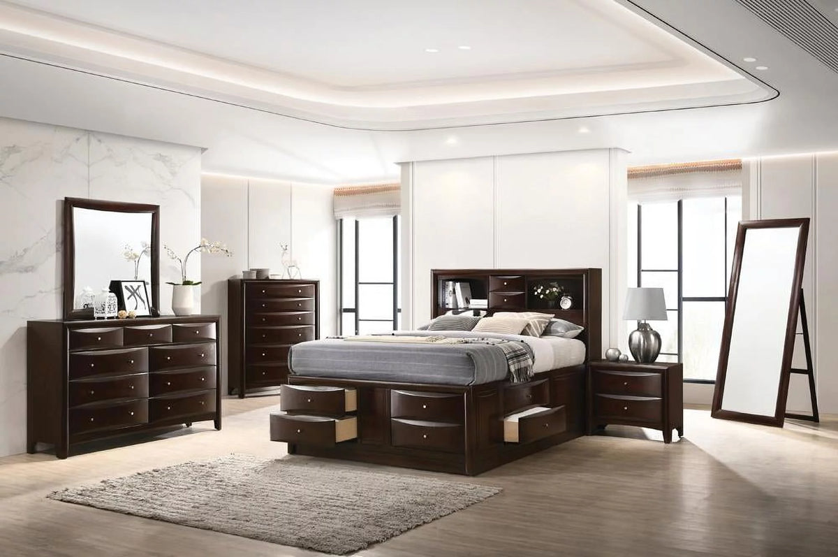 Bedroom Set with Bookcase Headboard S552