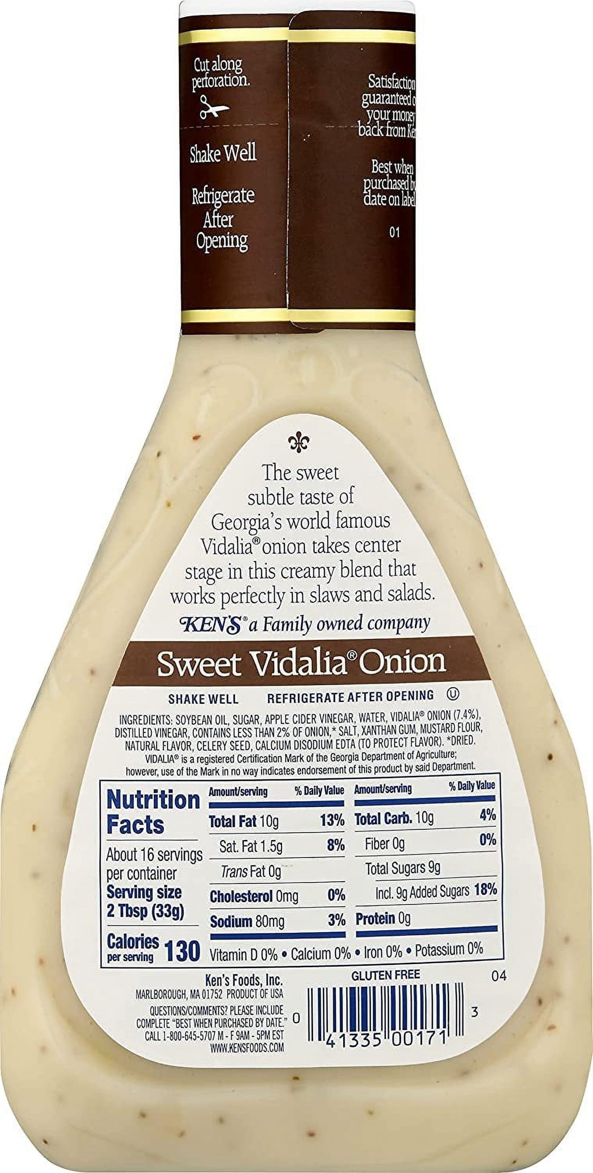 Sweet Vidalia Onion Dressing, 16 OZ (Pack Of 2) J23620