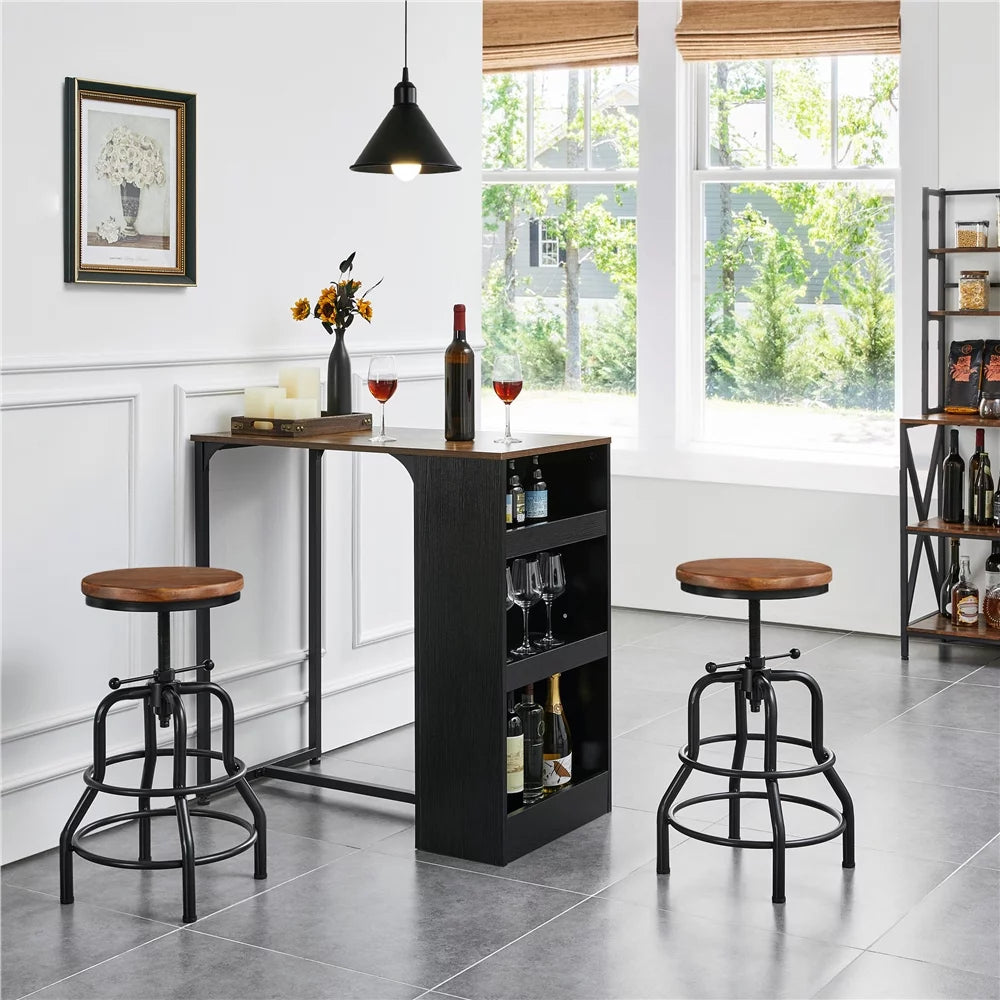 Round Wood Metal Bar Stool Z163