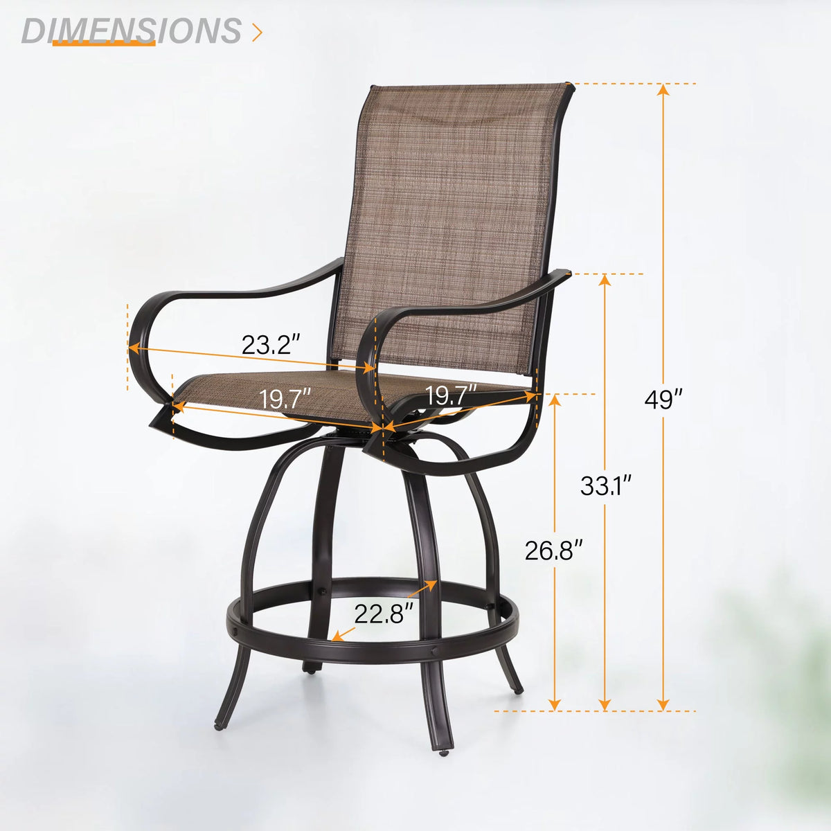 2 Piece Outdoor Swivel Bar Stools K463320