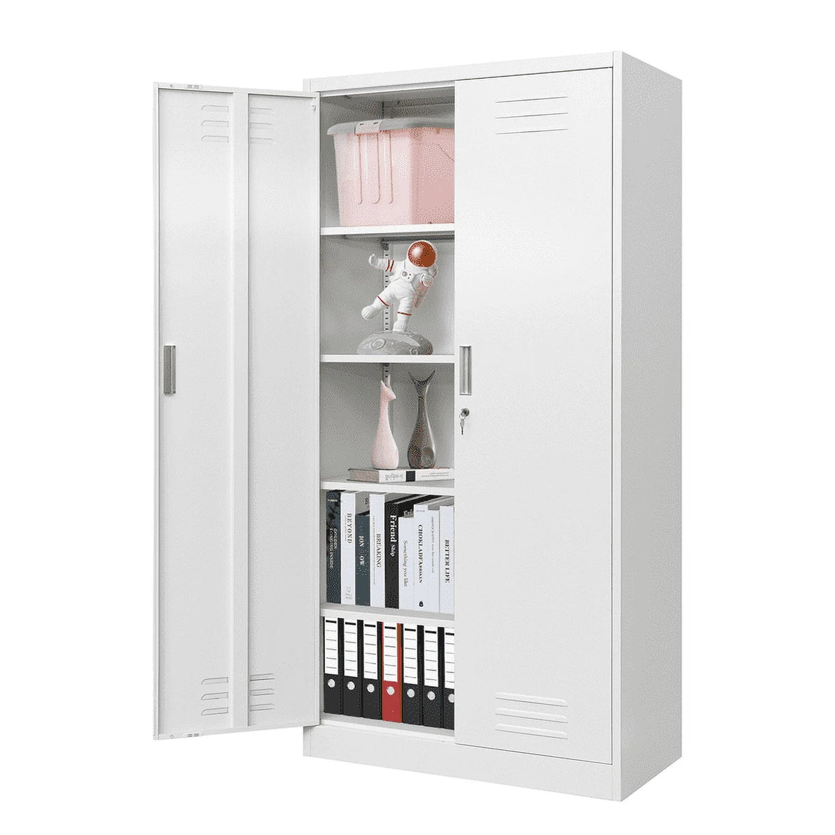 Lockable 72" Metal Storage Cabinet with Adjustable Shelves M2971
