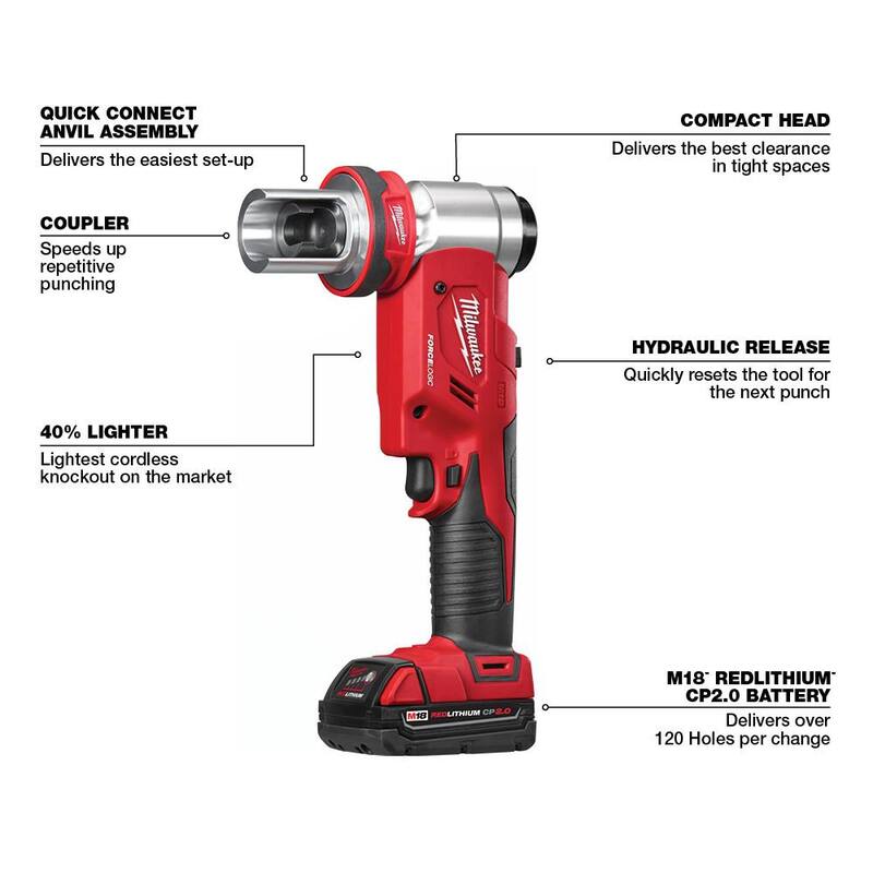 18V Cordless 6 Ton Knockout Tool Kit with Battery F9219
