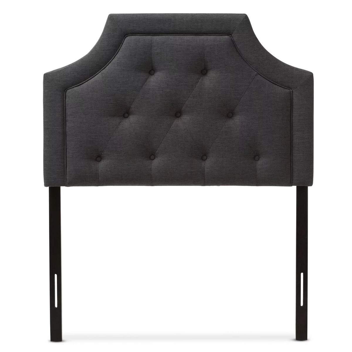 Dark Grey Fabric Twin Size Headboard Q34418