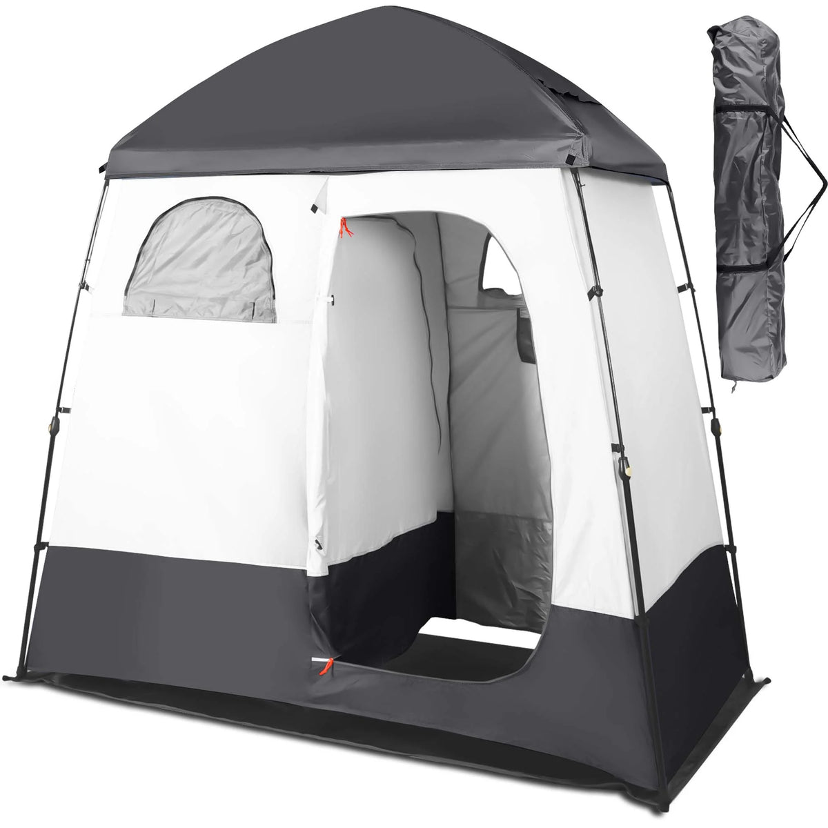 Camping Shower Tent Portable Outdoor Privacy Shelter 2 Rooms X243405
