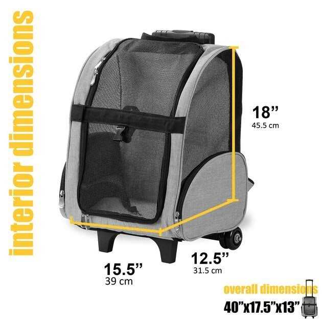 Backpack Pet Travel Carrier with Double Wheels L442309