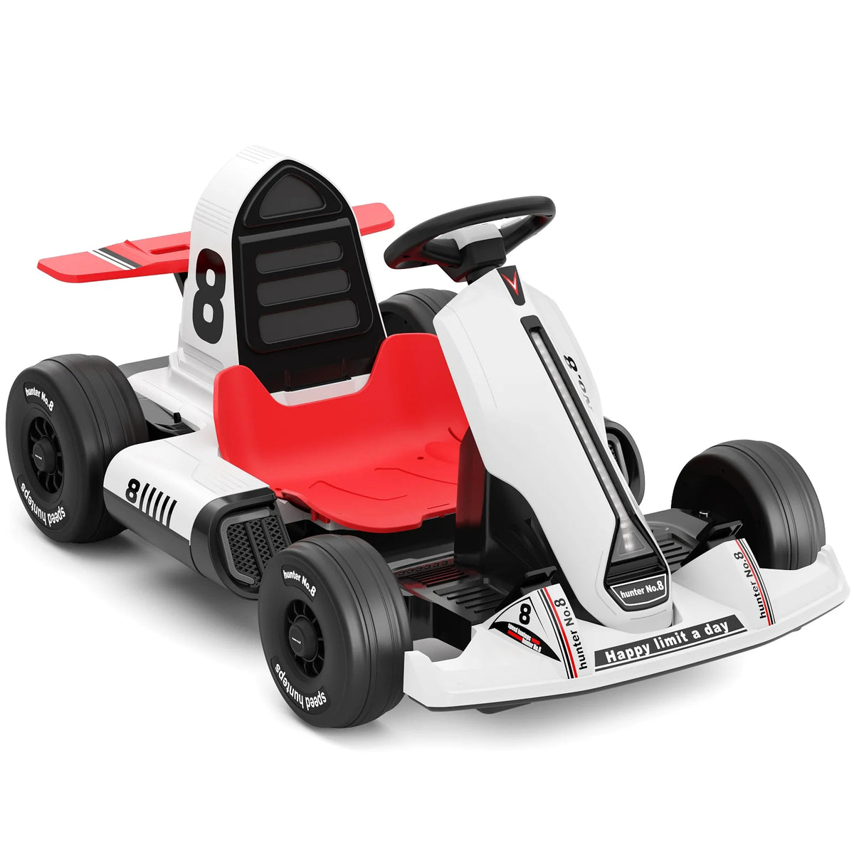 12V Battery Powered Electric Go Kart with Remote Control, White E981438