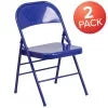 Cobalt Blue Metal Folding Chair B1199