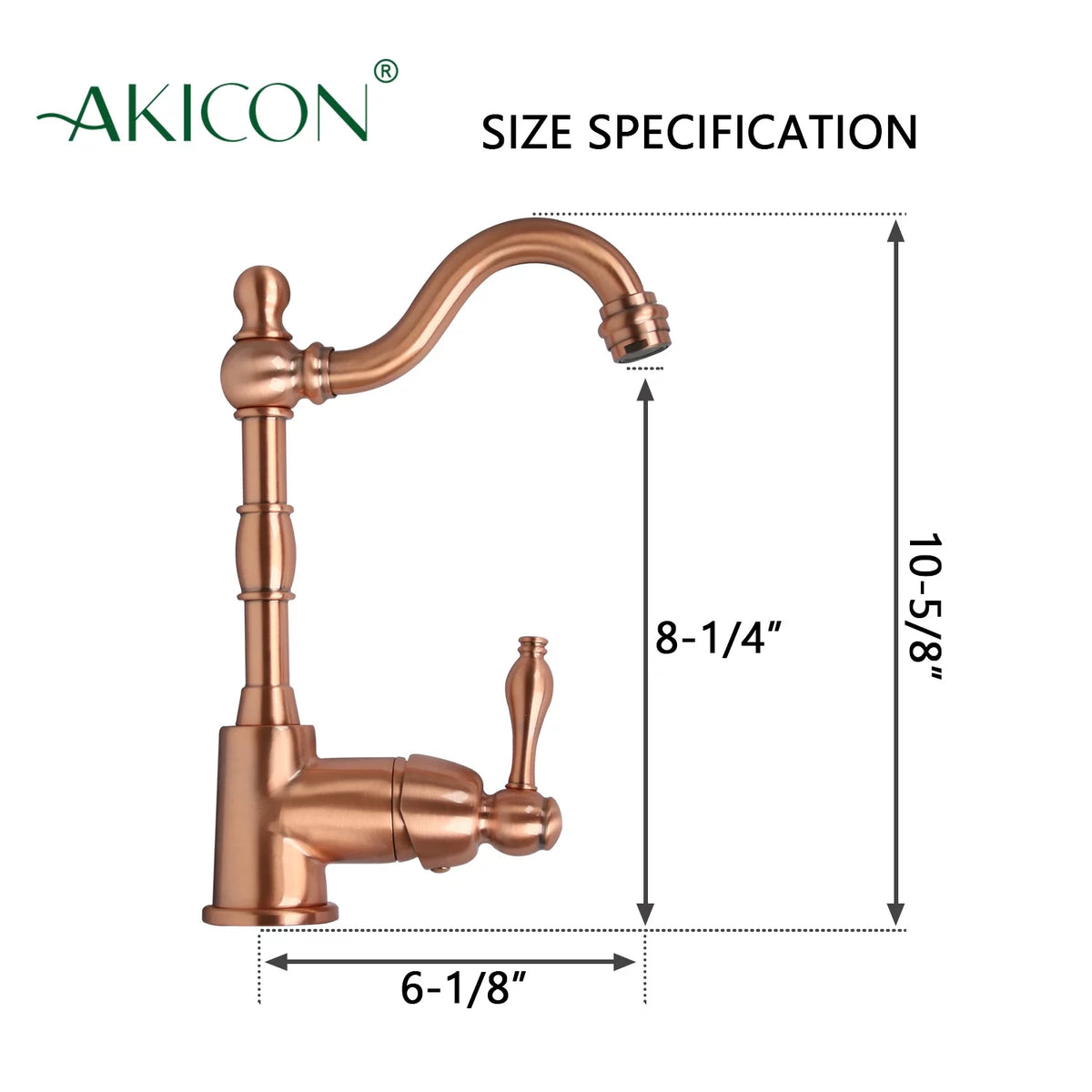 One-Handle Widespread Kitchen Bar Faucet Copper Finish F553