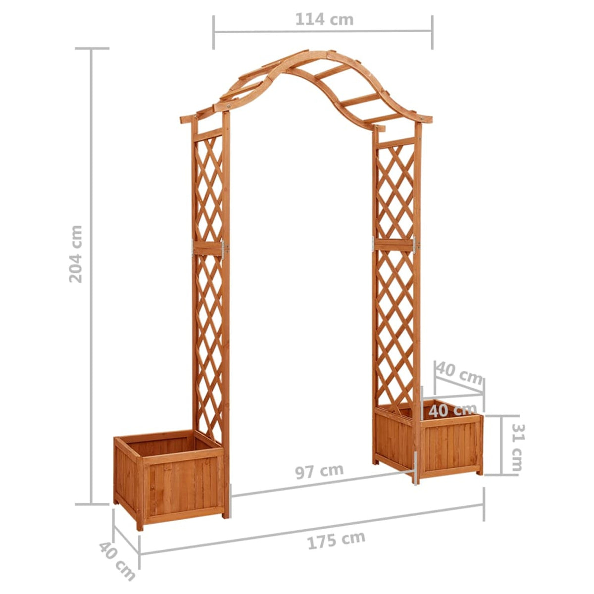 Solid Firwood Garden Pergola with Planter W55578