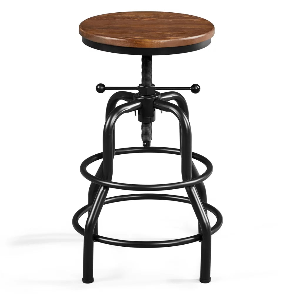 Round Wood Metal Bar Stool Z163