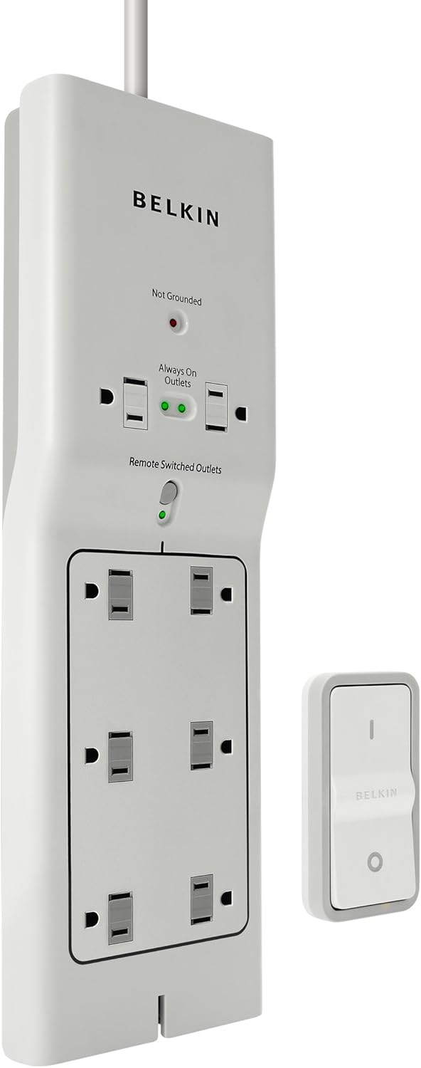 White 8-Outlet Surge Protector Pack of 2 L5817