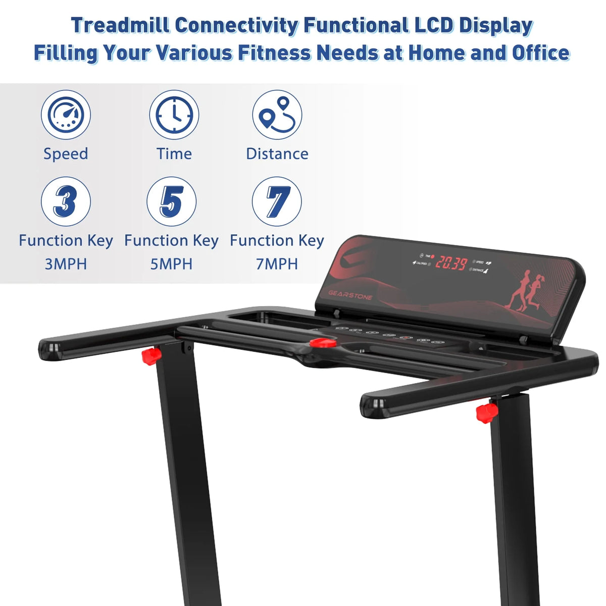 Foldable Electric Treadmill with LCD Monitor G989370