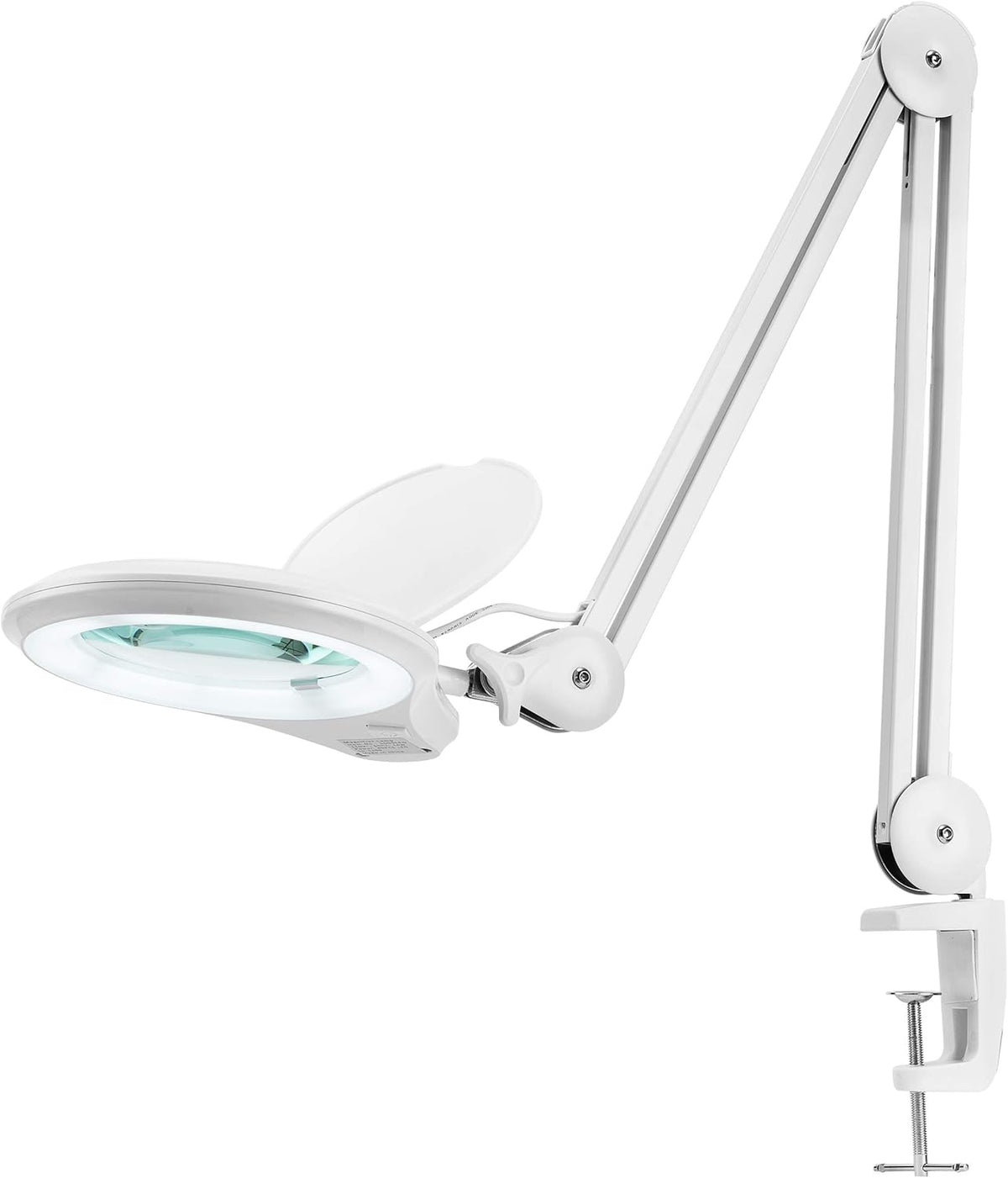 Gray 5 Inches Diameter Lens LED Magnifying Lamp with Clamp Q847