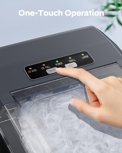 Countertop Ice Maker with 2 Ice Sizes and Self-Cleaning, Black E634019