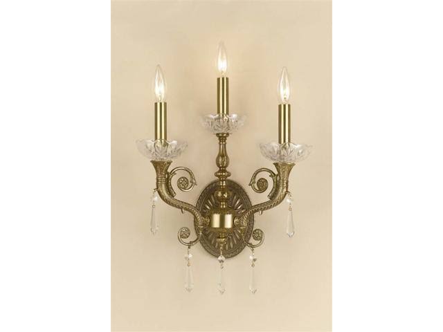 3 Light Wall Mount Sconce, Aged Brass U4450