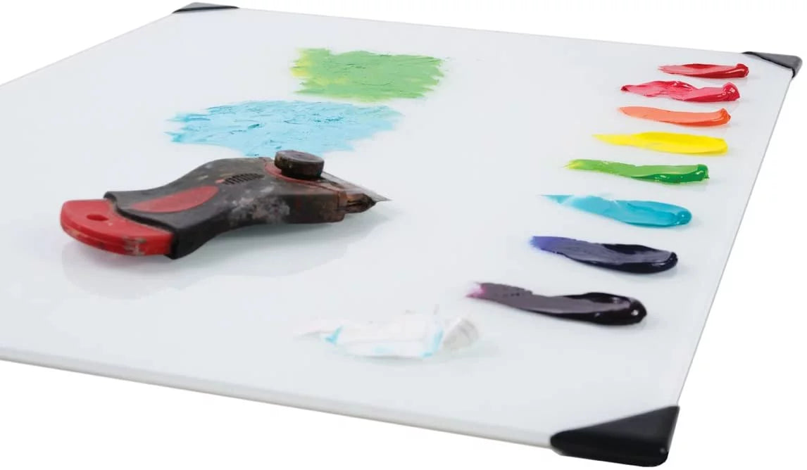 White Glass Table Top Palette 16" x 20" O37986