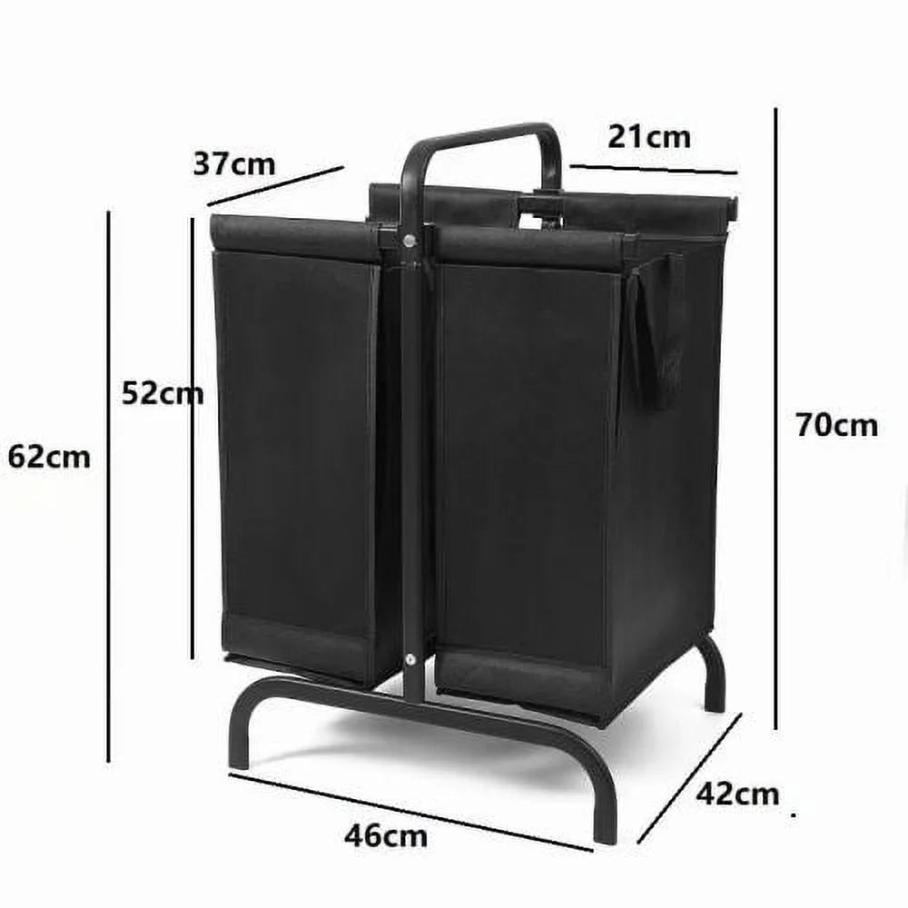 2-Tier 110L Oxford Laundry Hamper with Lid and Sorting Cards B2172