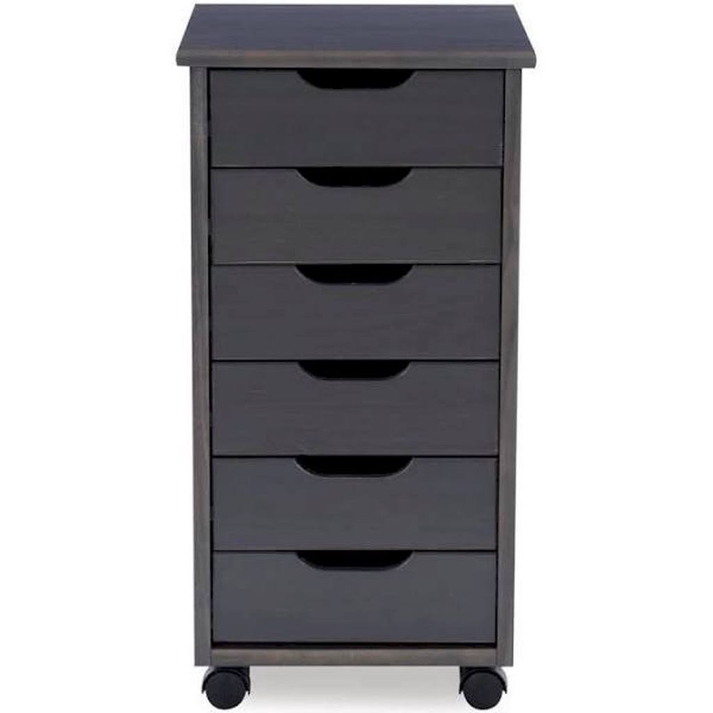 Grey 6-Drawer Rolling Storage Cart P679794