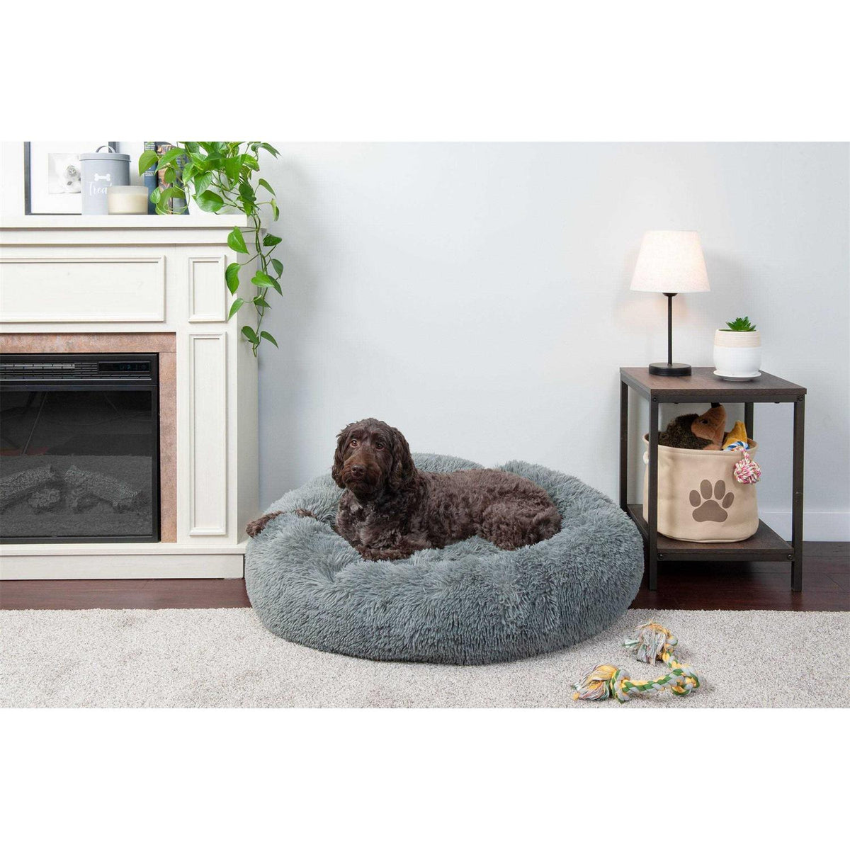 Long Fur Donut Dog Bed E15344